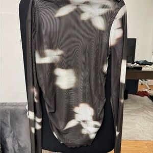 Floral Sheer Black Top